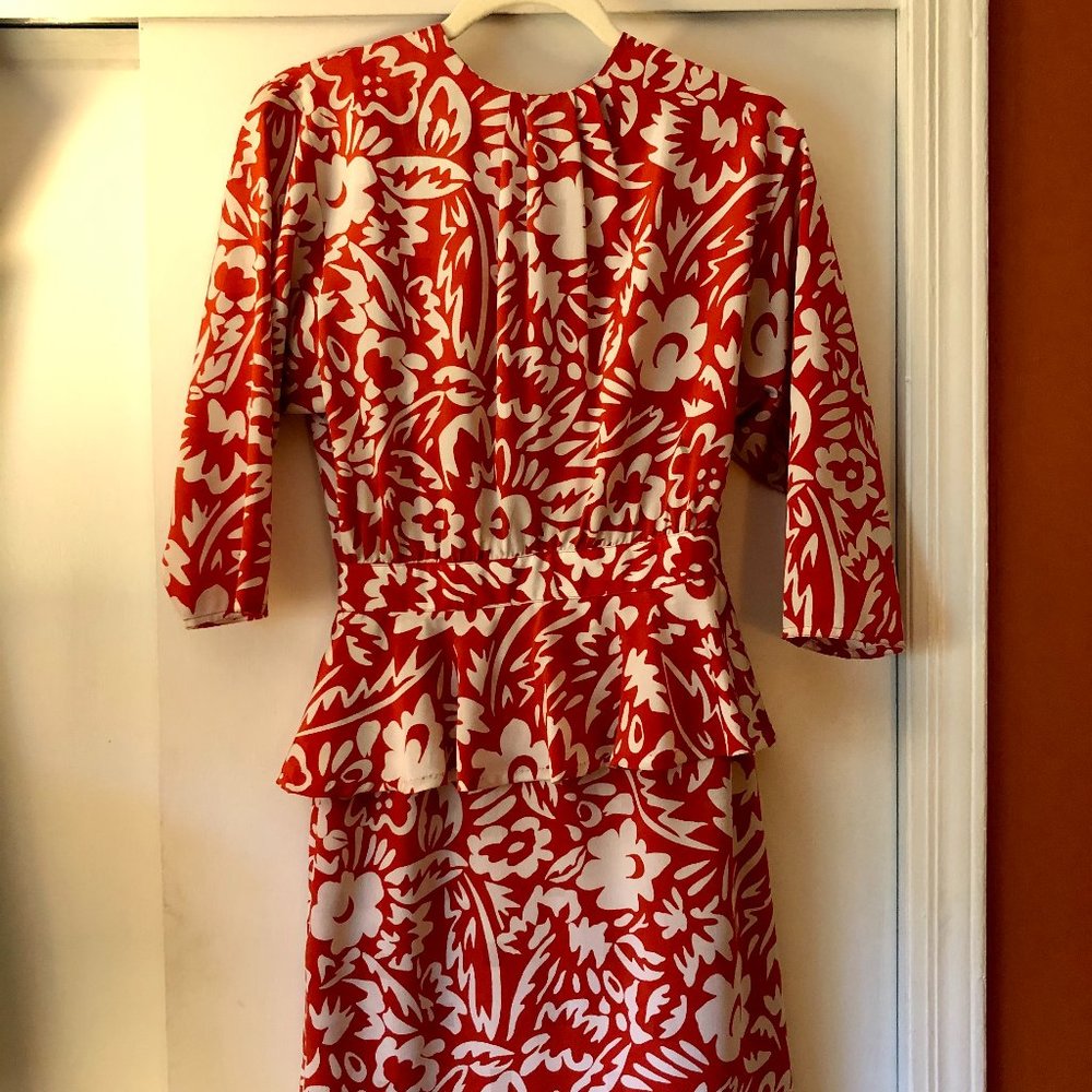 Vintage Red and White Flower Dress